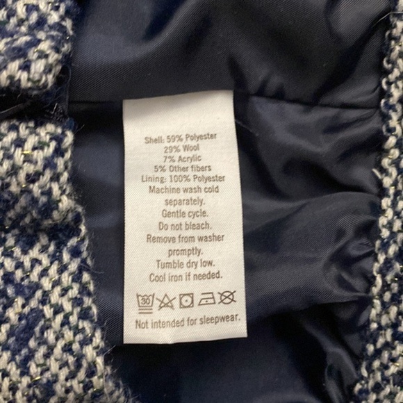 Janie and Jack Blue Tweed Skirt Girls Size 5 - Picture 4 of 7